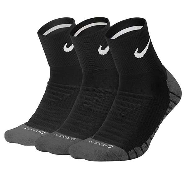 Fromuth Racquet Sports - Nike Everyday Cushion Max Ankle Sock (3x) (Black)