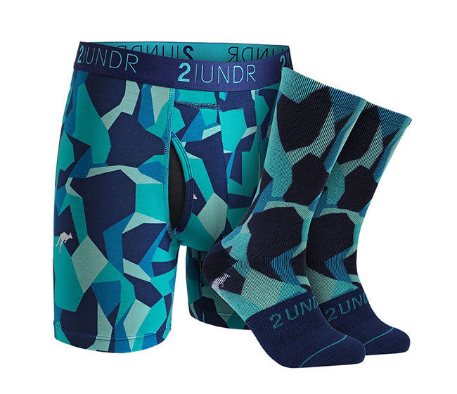2UNDR Swing Shift Brief Sock Pack (Water Camo)