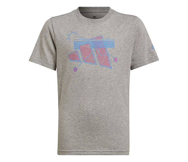 adidas Youth Tennis Category Graphic Tee (Grey)