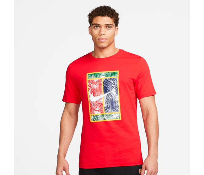 Nike Court Dri-FIT Heritage Tee (M) (Red)