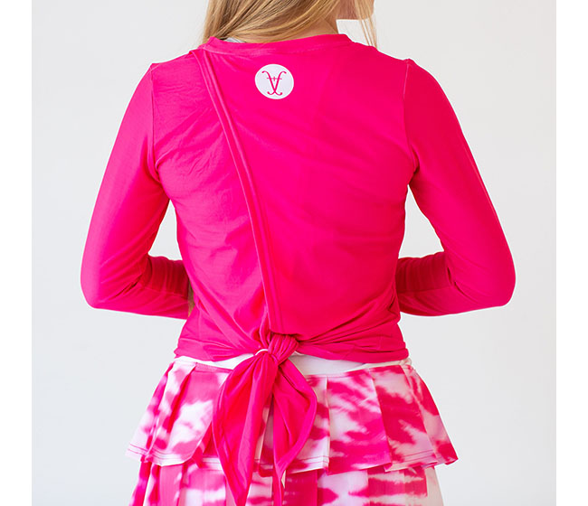 Faye+Florie Tie Back Long Sleeve Top (W) (Launch Pink)