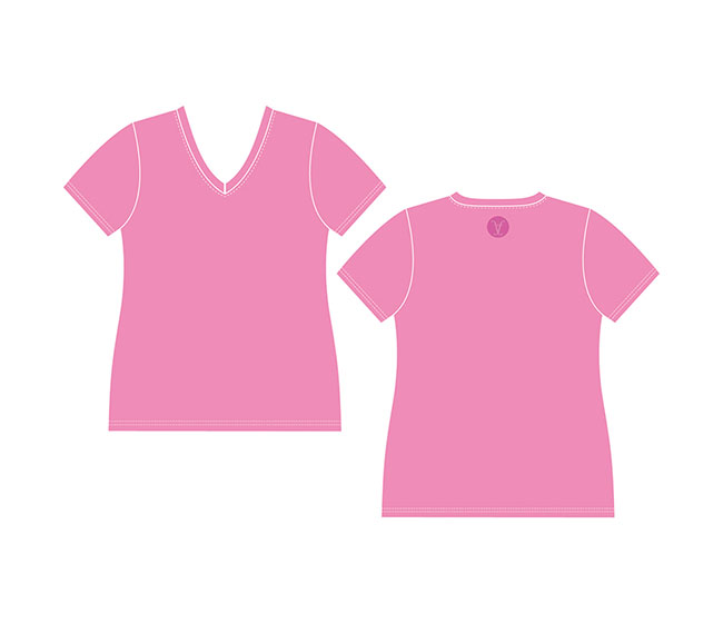 Faye+Florie V-Neck Short Sleeve Top (W) (Ballet Pink)
