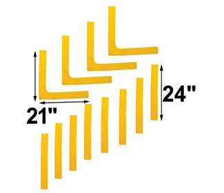 Long Lines and Corners Set (8 Lines, 4 Corner) (Yellow)