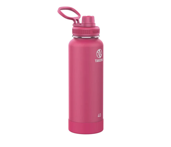 Takeya Pickleball Insulated Water Bottle w/Spout Lid (40oz) (Pink)