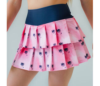 Faye+Florie Navy Palm Print Lisa Skirt (W) (Pink)